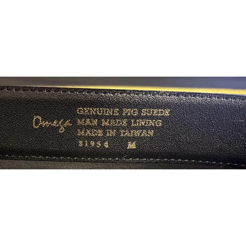Vintage Women's Omega Leopard Belt Pig Suede Size M